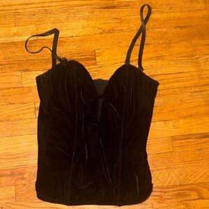 Elegant Black Velvet Women's Top